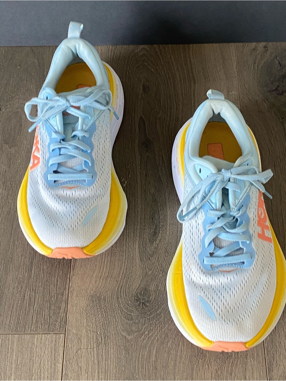 HOKA ONE ONE Bondi 8 Womens Shoes Size 5.5 Summer Song/Country Air-Orange